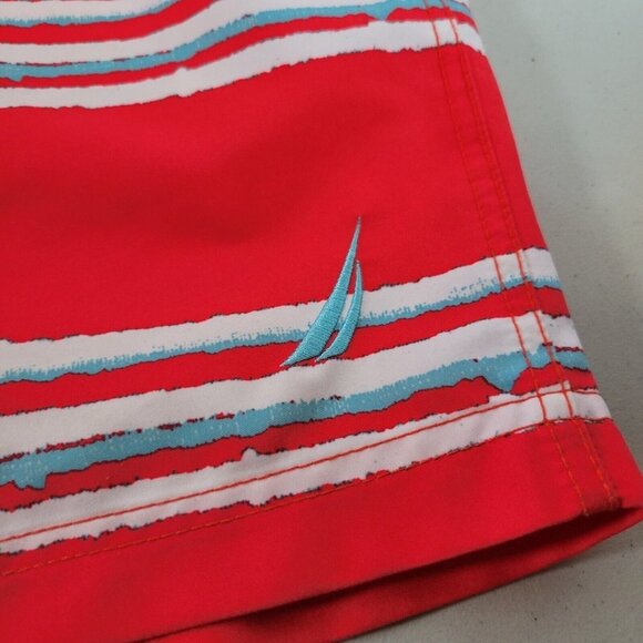 Nautica Mens Swim Trunks Size Medium Color Block Mesh Lined Multicolor - Picture 4 of 8
